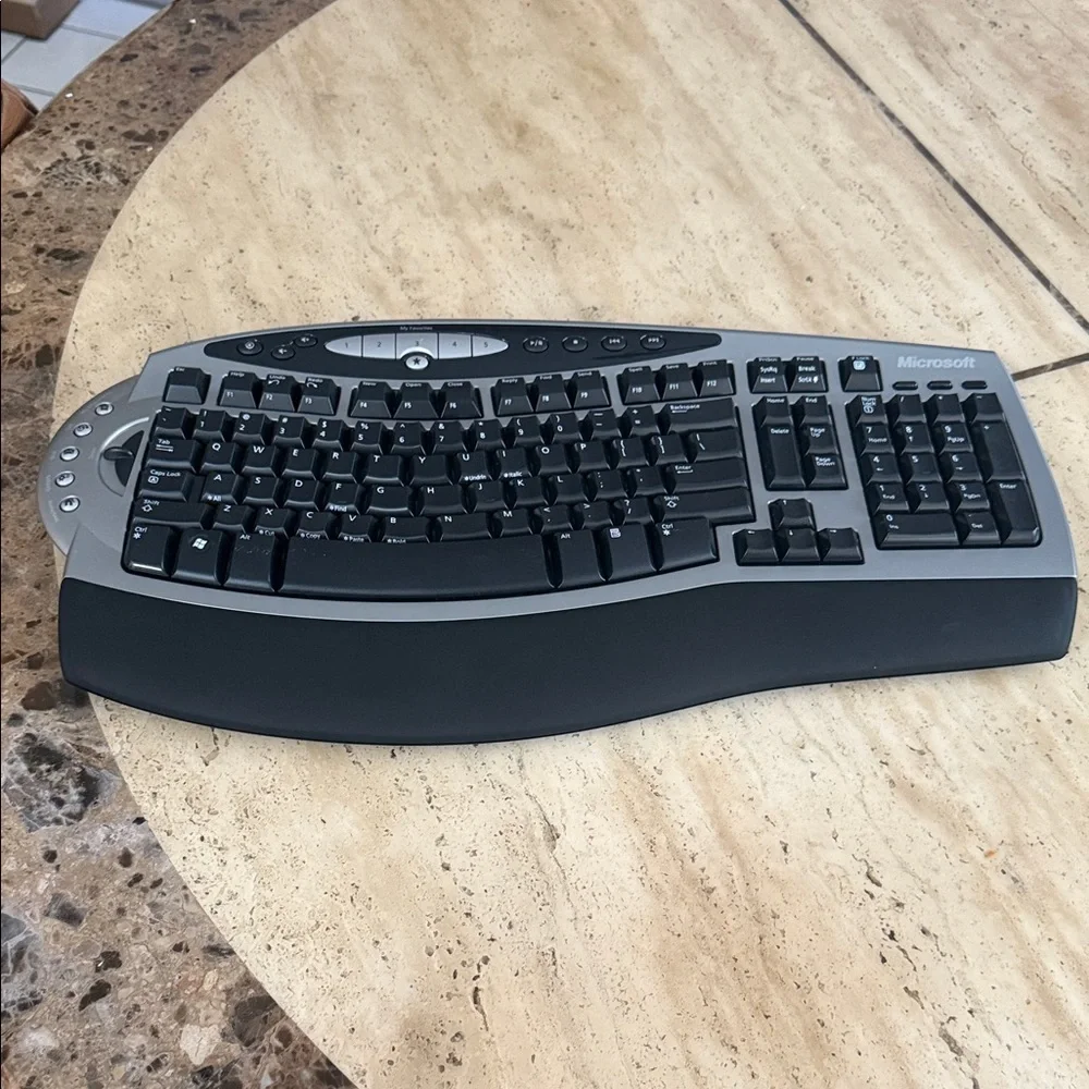 Microsoft Ergonomic Black and Gray Keyboard
